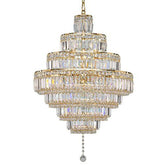 Asfour Crystal - Empire Chandelier - 18 Bulbs - Gold - Ball Clear